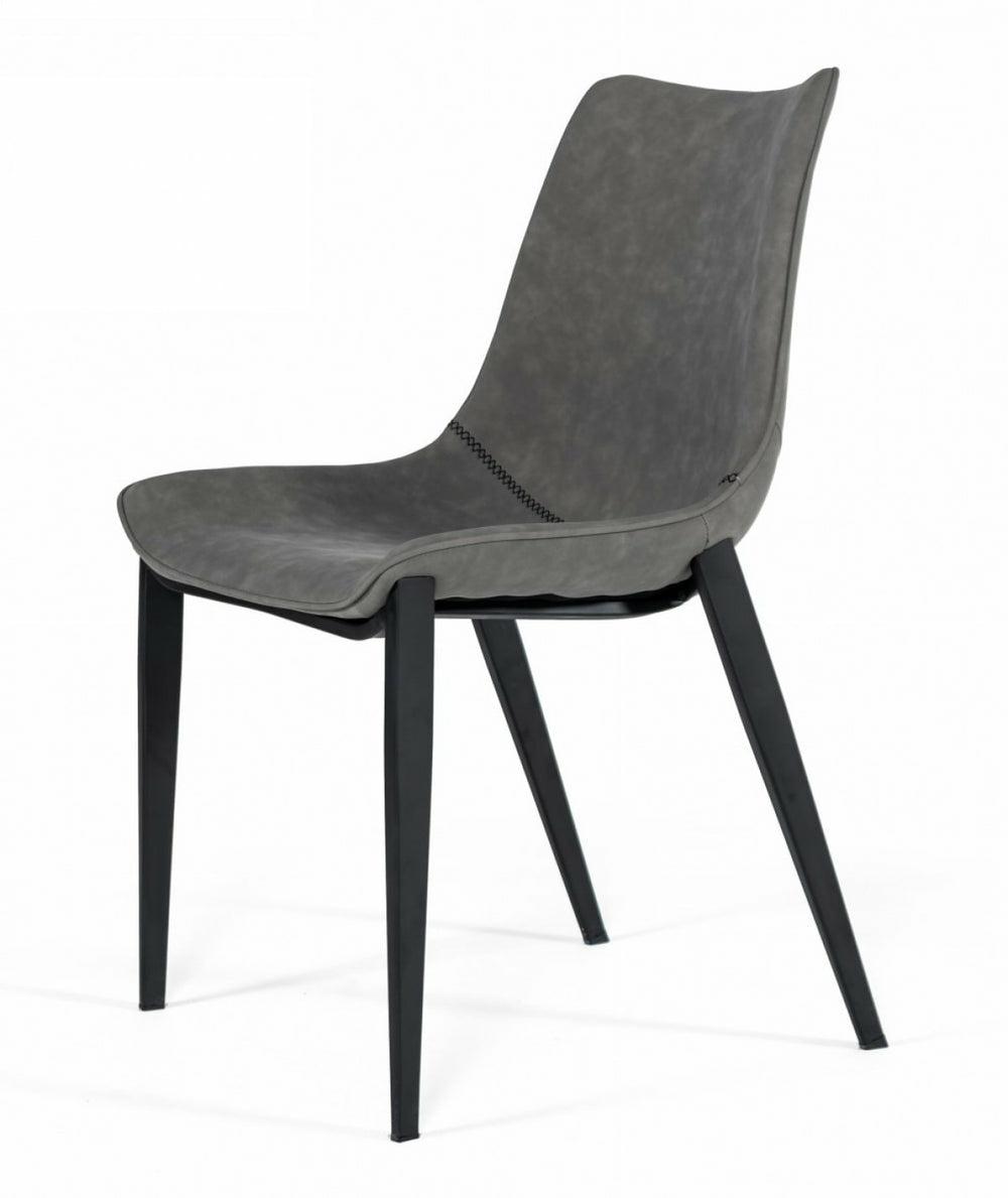 Modrest Frasier – Modern Grey Eco-Leather Dining Chair (Set Of 2 ) Dining Chairs