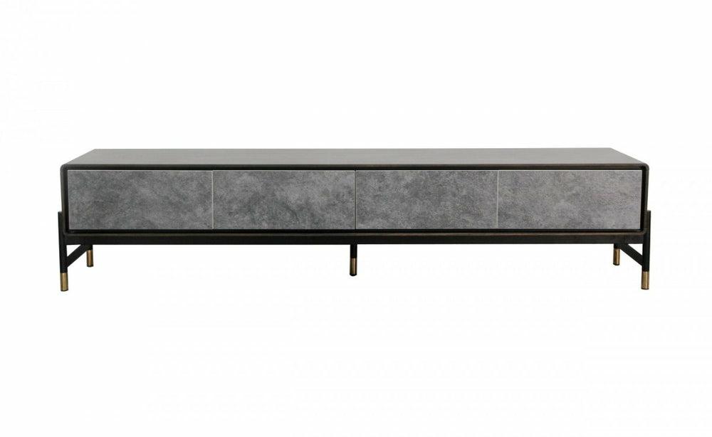 Modrest Gabrielle – Contemporary Acacia & Gold Tv Stand Living Room