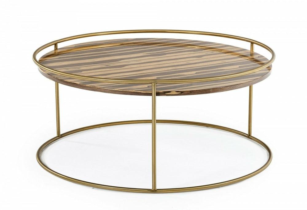 Modrest Gilcrest – Glam Brown And Gold Marble Coffee Table By Hollywood Glam Coffee Table