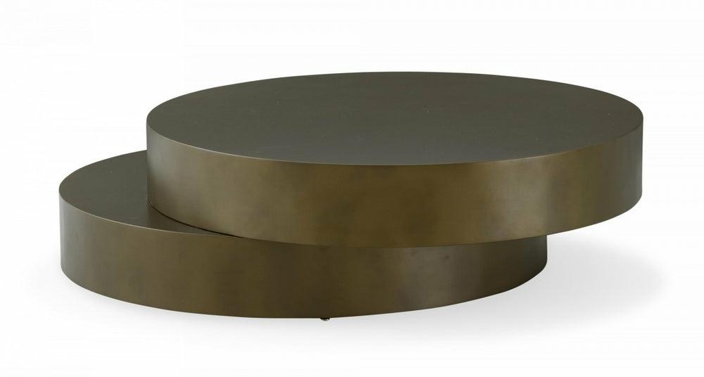 Modrest Grayson – Glam Brushed Bronze Metallic Coffee Table By Hollywood Glam Coffee Table