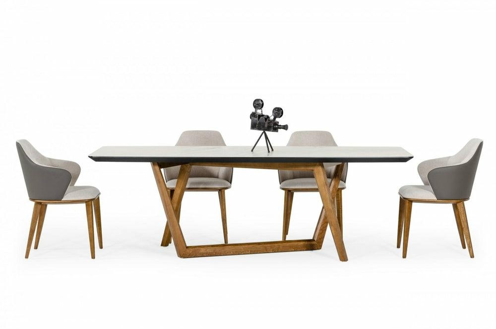 Modrest James – Contemporary Walnut & White Dining Table Dining Room