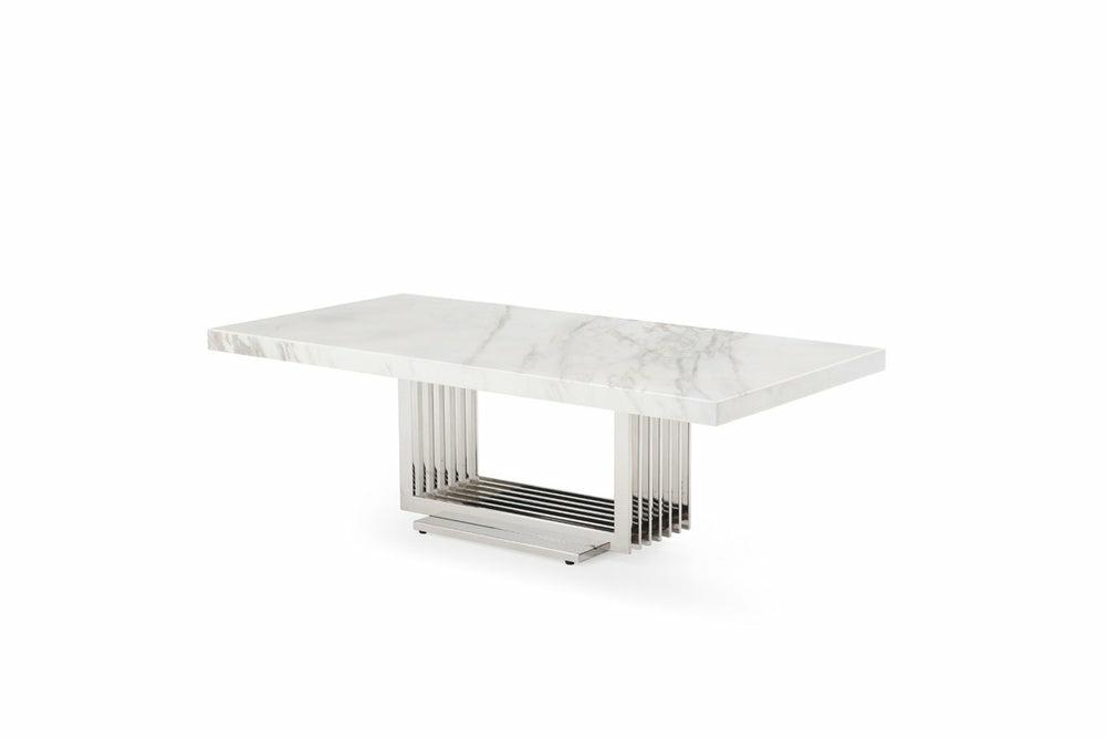 Modrest Kingsley Modern Marble & Stainless Steel Coffee Table Coffee Table