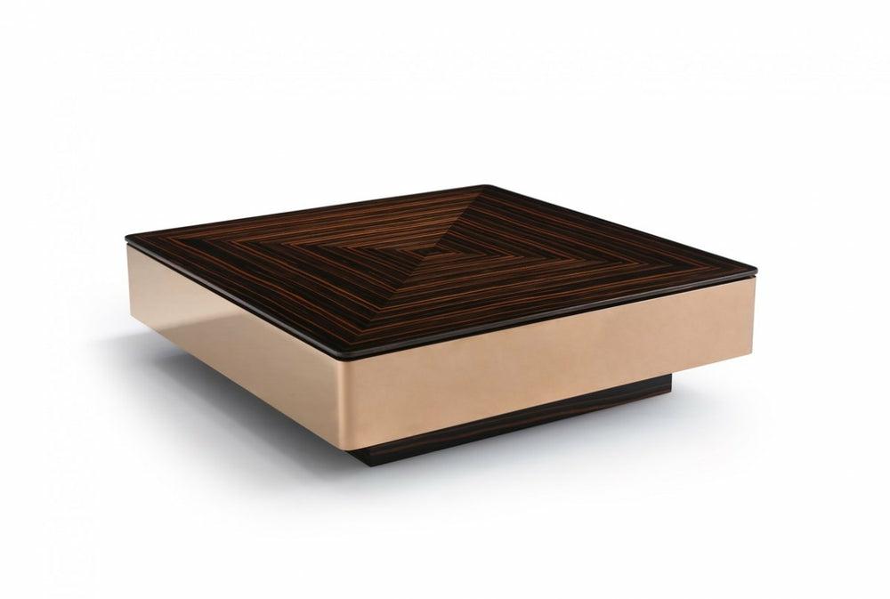 Modrest Larice Modern Square Ebony & Rosegold Coffee Table Coffee Table