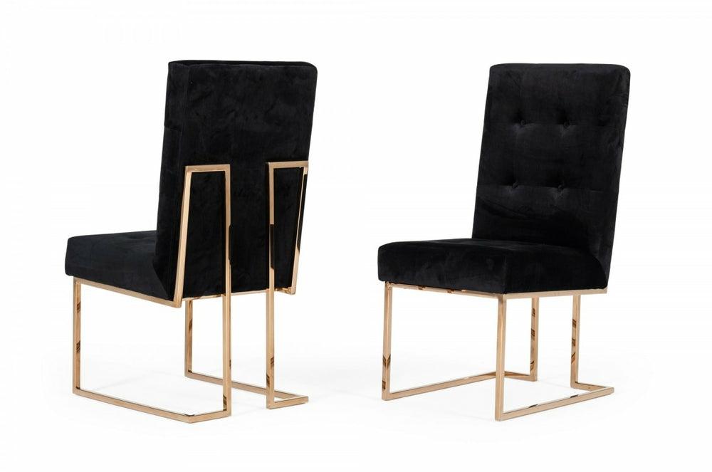 Modrest Legend – Modern Black & Rosegold Dining Chair (Set Of 2) Dining Chairs