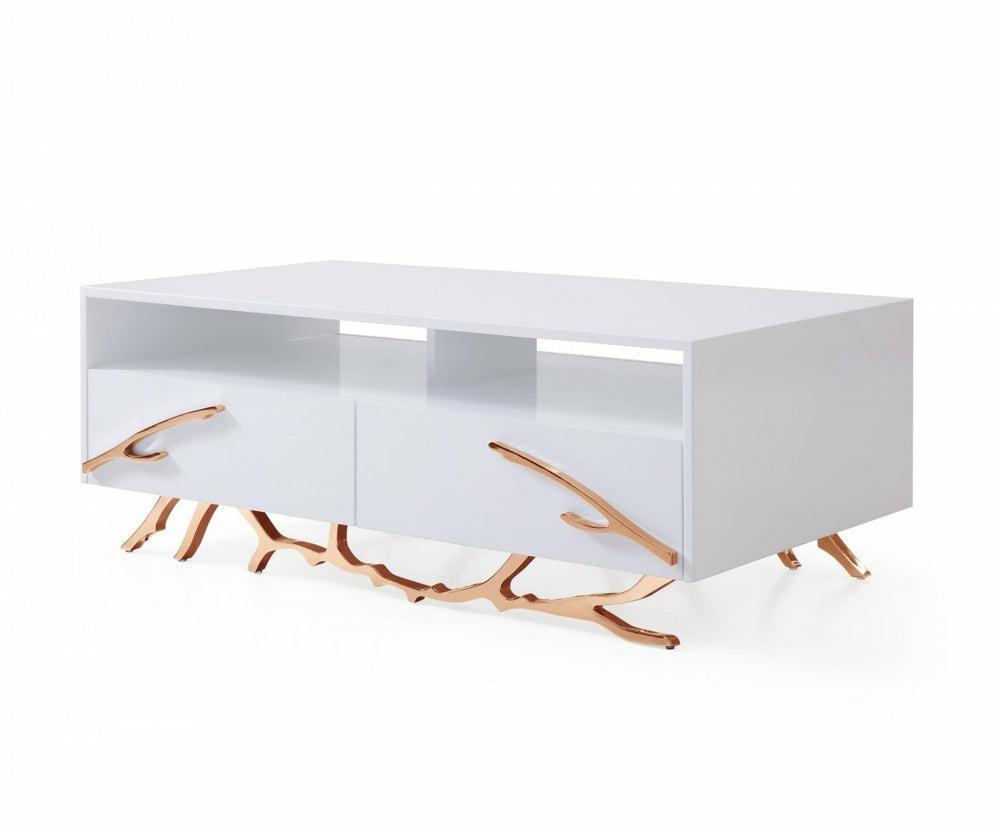 Modrest Legend – Modern White & Rosegold Coffee Table Coffee Table