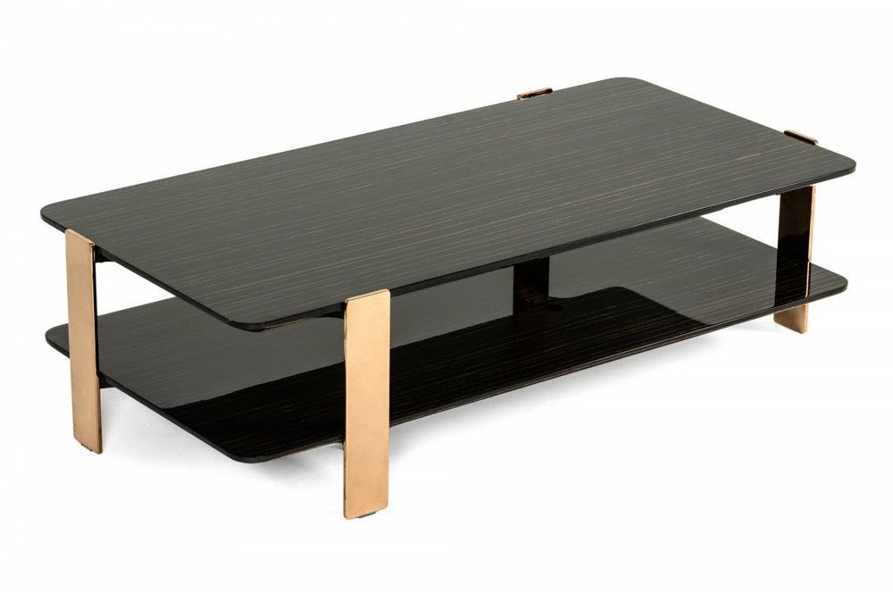 Modrest Leroy Modern Ebony & Rosegold Coffee Table Coffee Table