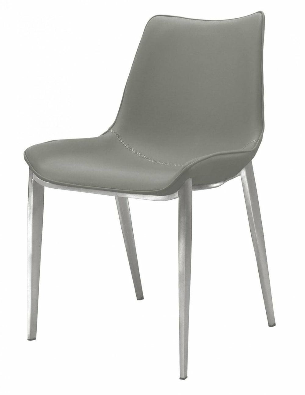 Modrest – Modern Grey Eco-Leather Dining Chair (Set Of 2) Dining Chairs