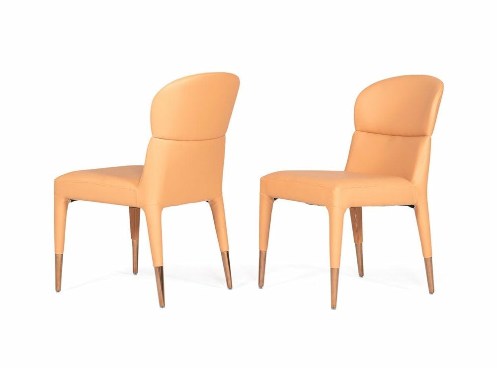 Modrest Ogden – Modern Peach & Rosegold Dining Chair (Set Of 2) Dining Chairs