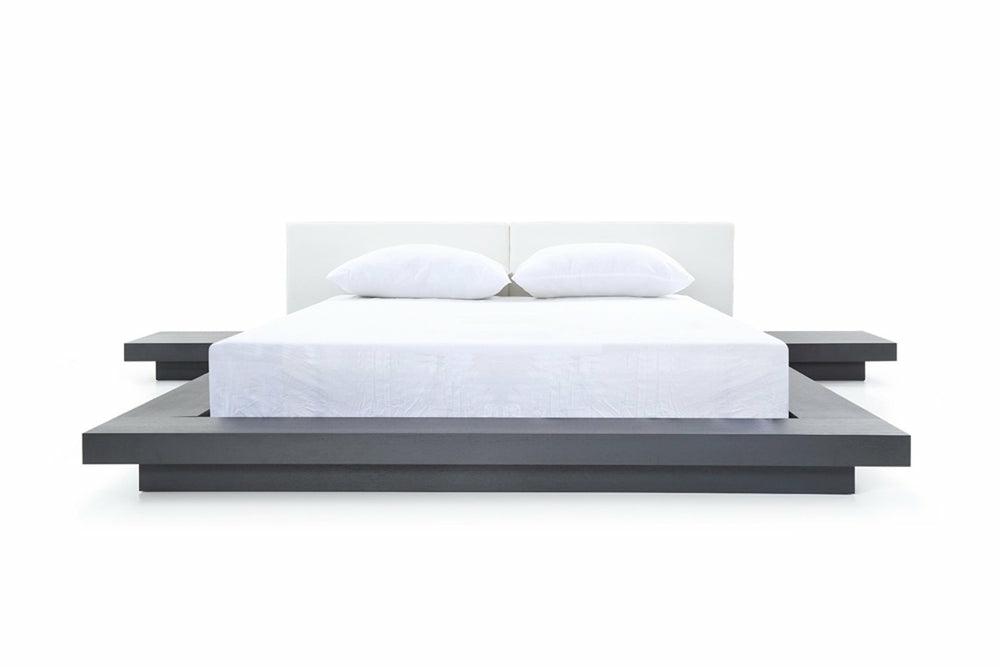 Modrest Opal Modern Wenge & White Platform Bed Bedroom Room