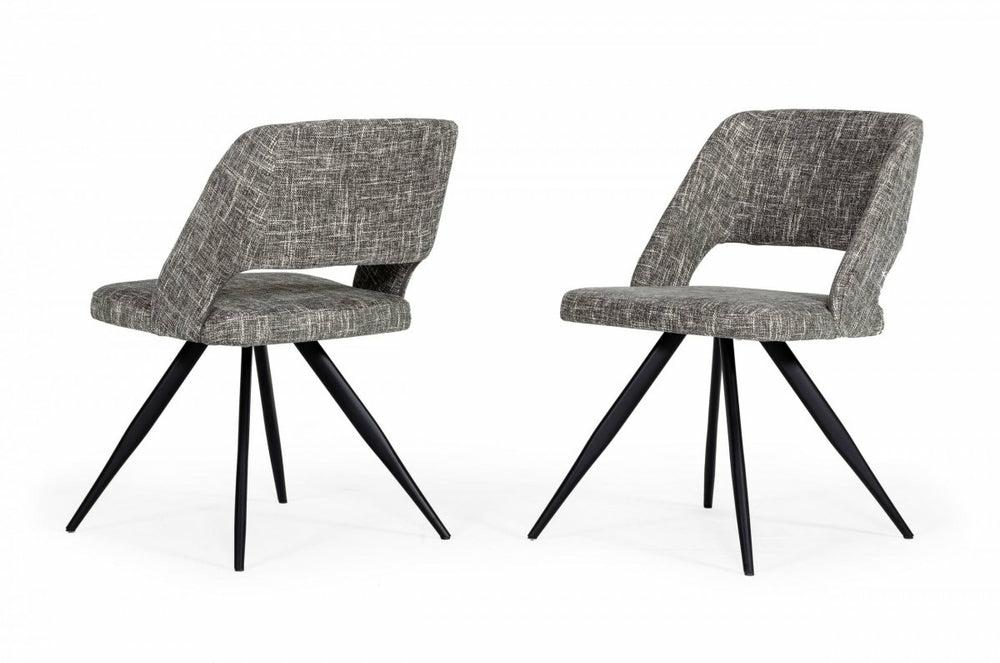 Modrest Palmer – Modern Grey Fabric Dining Chair (Set Of 2) Dining Chairs