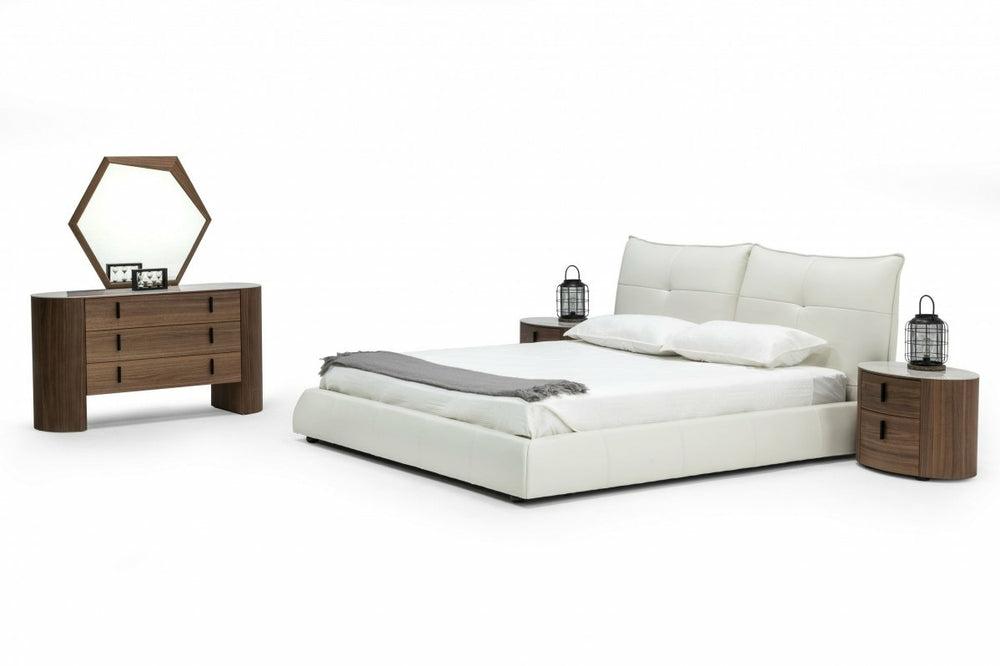 Modrest Patrick – Modern White Leather Bed Bedroom Room