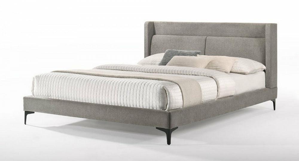 Modrest Paula – Mid-Century Grey Upholstered Bed Bedroom Room