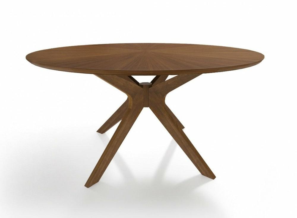 Modrest Prospect – Modern 47″ Round Walnut Dining Table Dining Room