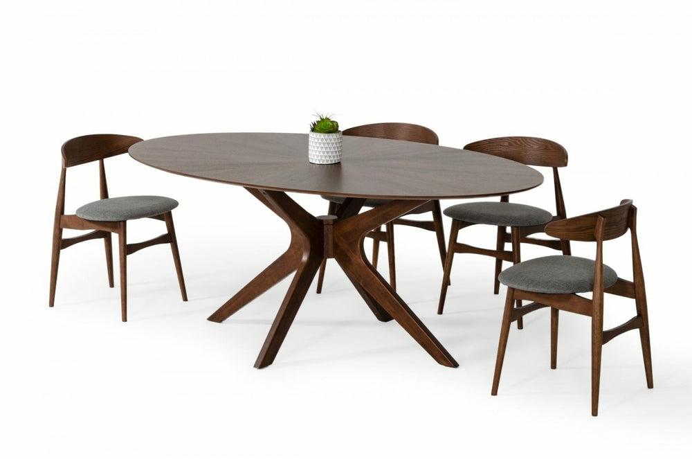 Modrest Prospect – Modern Oval Walnut Dining Table Dining Room