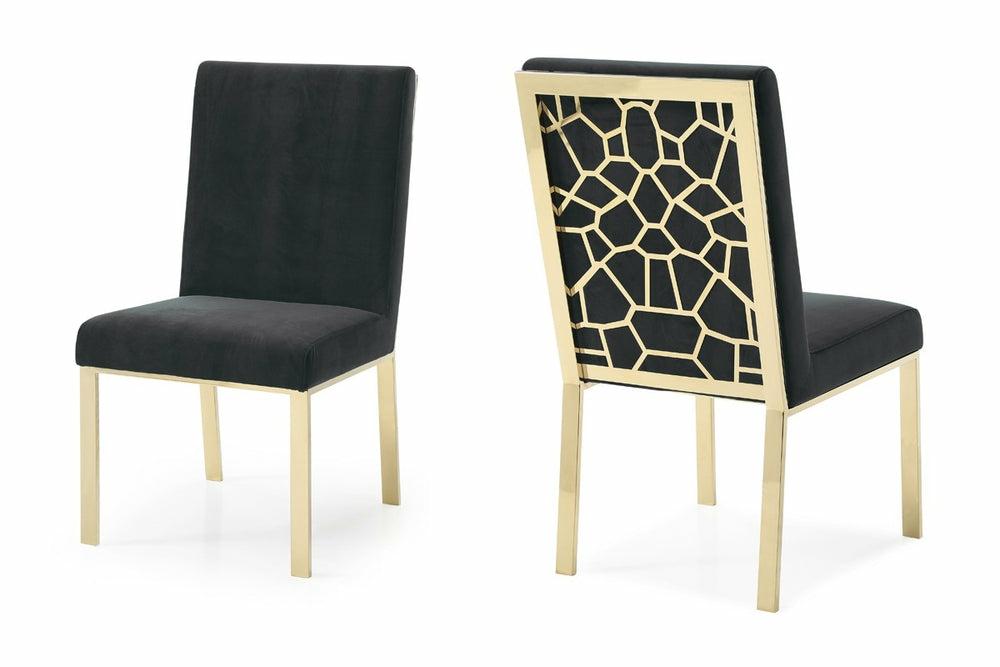 Modrest Reba Modern Velvet & Gold Dining Chair (Set Of 2) Dining Chairs