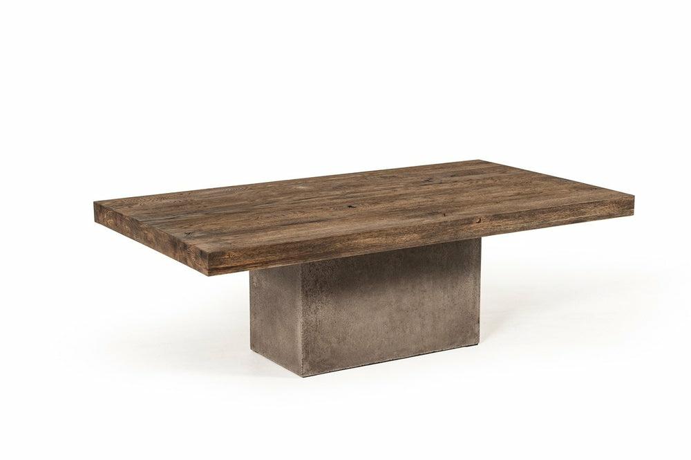 Modrest Renzo Modern Oak & Concrete Coffee Table Coffee Table