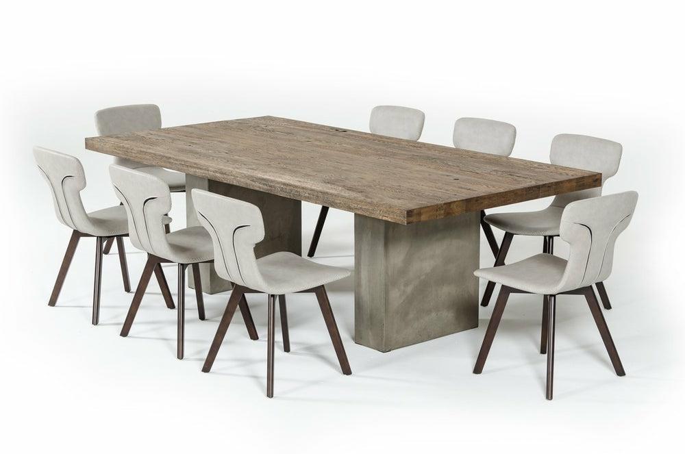 Modrest Renzo Modern Oak & Concrete Dining Table Dining Room