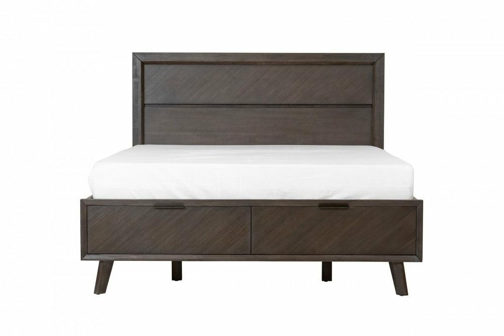 Modrest Roger – Mid-Century Acacia Bed Bedroom Room