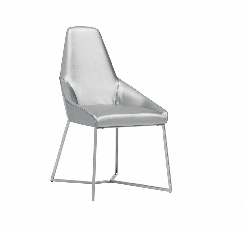 Modrest Sarah Modern Pearl Grey Leatherette Dining Chair (Set Of 2) Dining Chairs