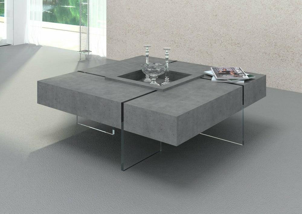 Modrest Shauna – Modern Faux Concrete Floating Coffee Table Coffee Table