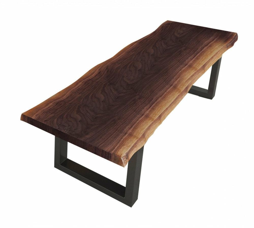 Modrest Taylor Modern Live Edge Wood Small Dining Bench Bedroom Room