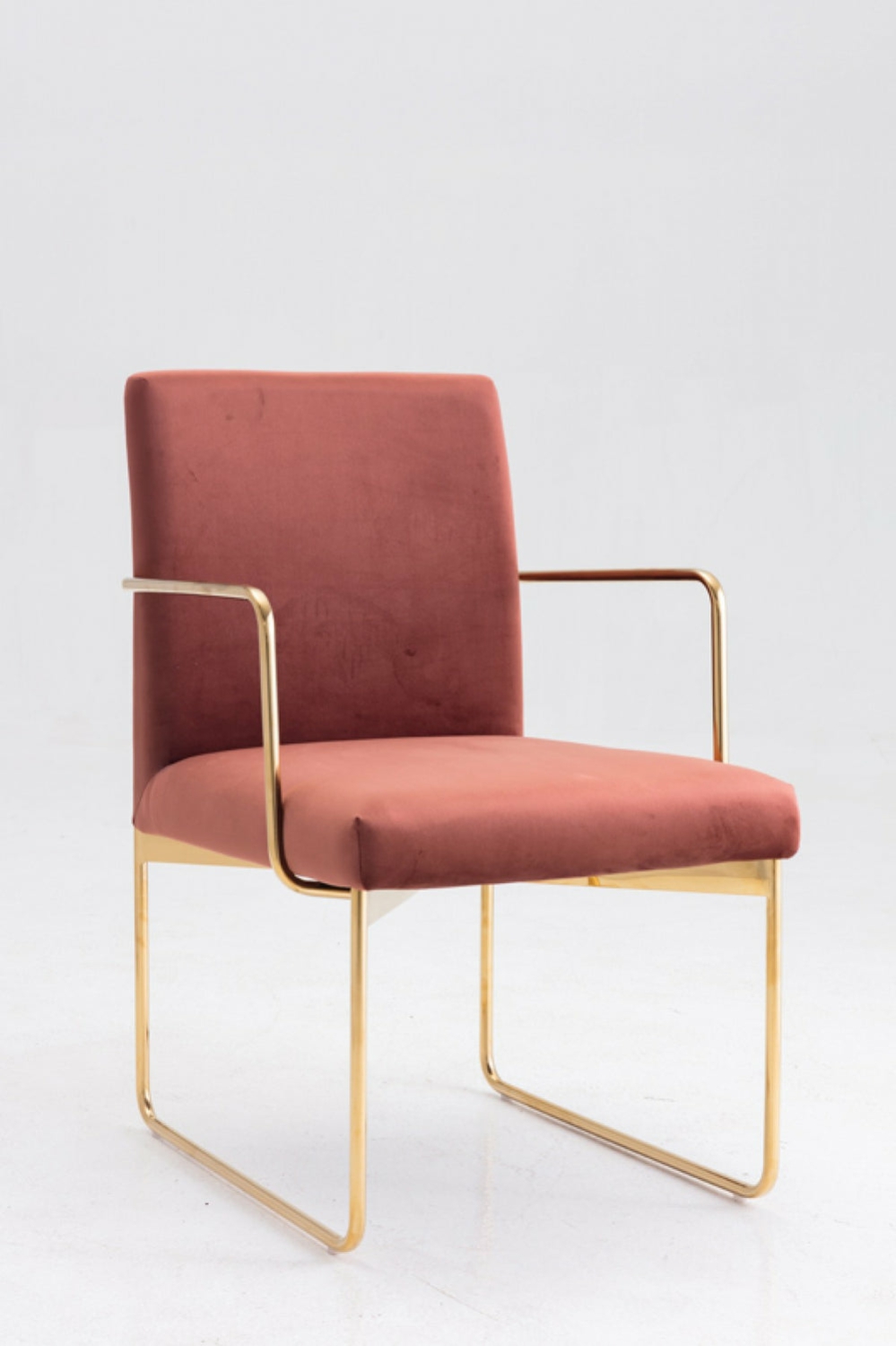 Modrest Thelen Modern Copper Fabric & Gold Dining Chair Dining Chairs