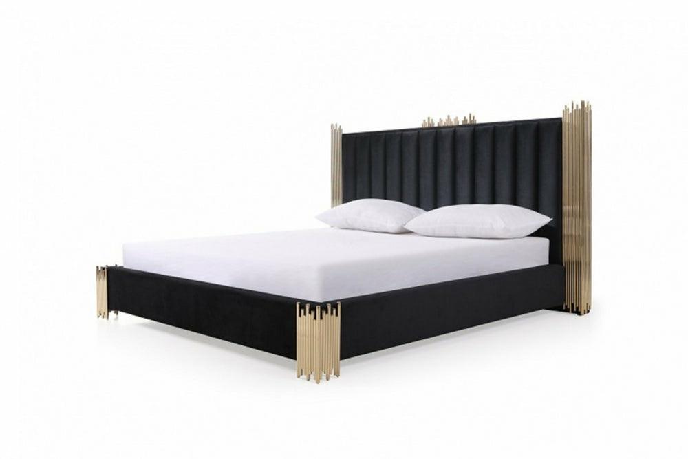 Modrest Token Modern Black & Gold Bed Bedroom Room