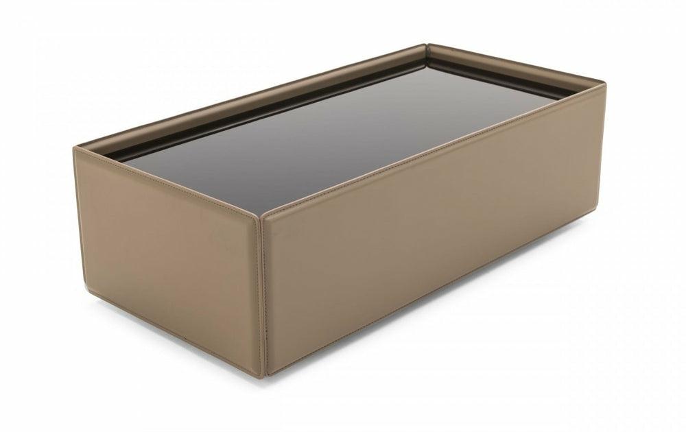 Modrest Vargas – Modern Beige Leatherette Coffee Table Coffee Table