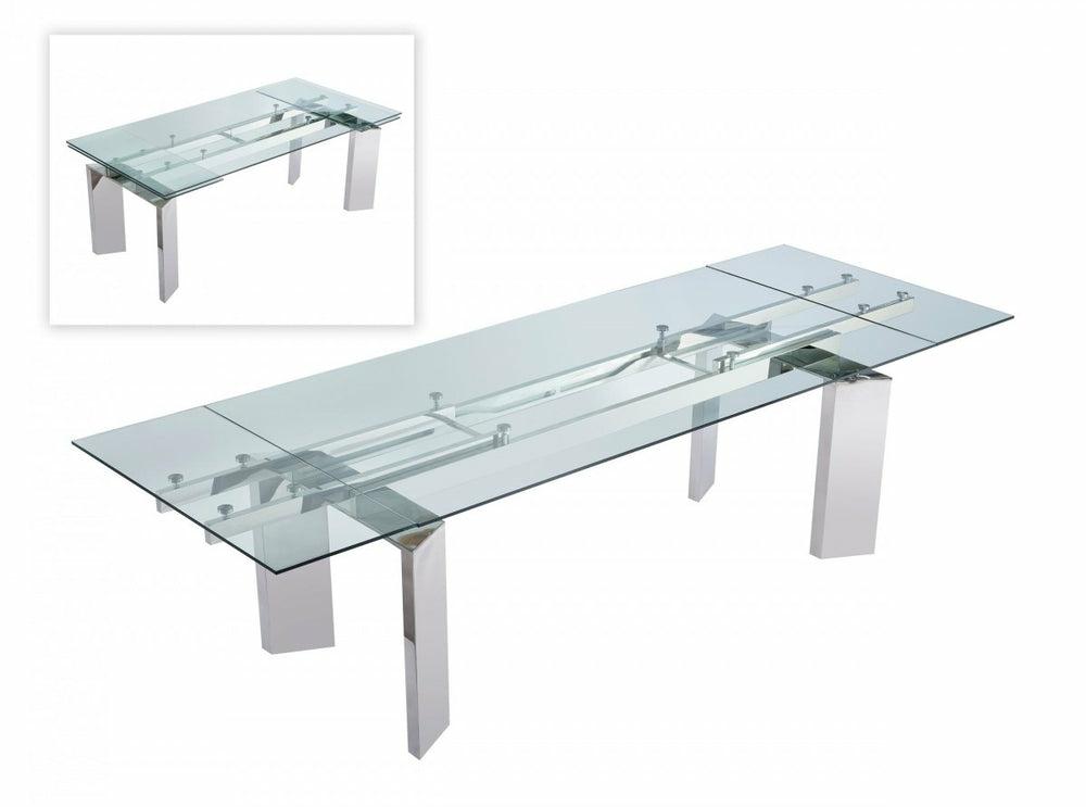 Modrest Viking – Modern Extendable Glass Dining Table Dining Room