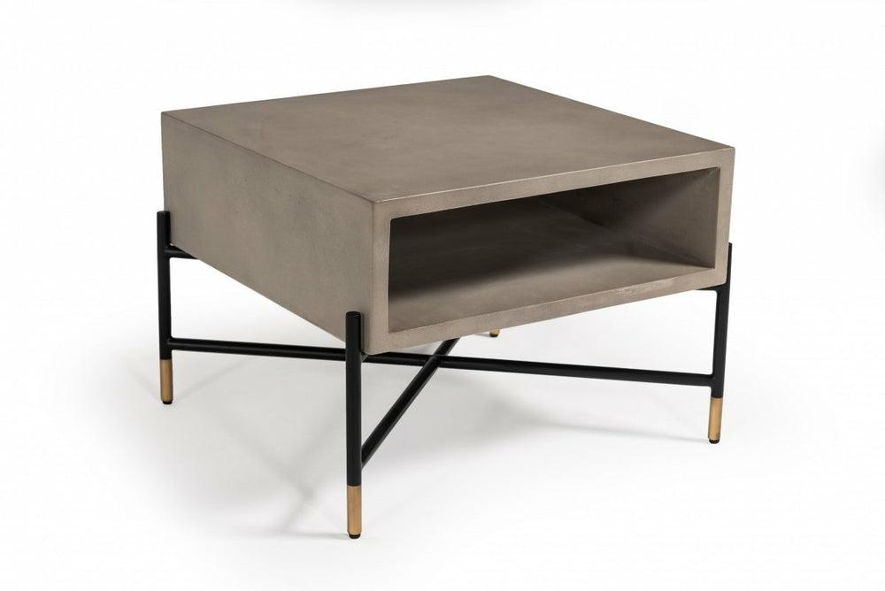 Modrest Walker Modern Concrete & Metal Coffee Table Coffee Table