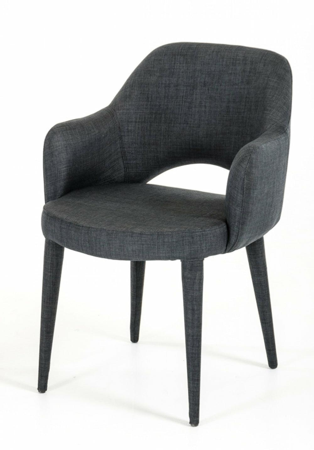 Modrest Williamette Modern Dark Grey Fabric Dining Chair Dining Chairs