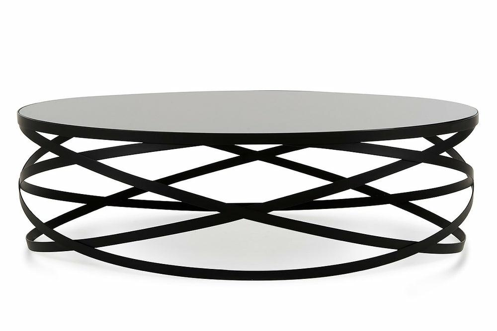 Modrest Wixon Modern Black Round Coffee Table Coffee Table