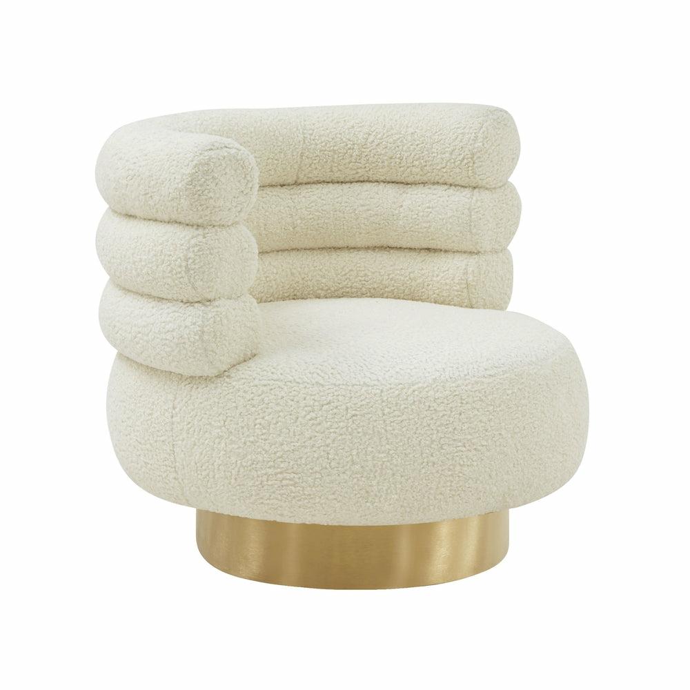 Naomi Faux Shearling Swivel Chair Outdoor