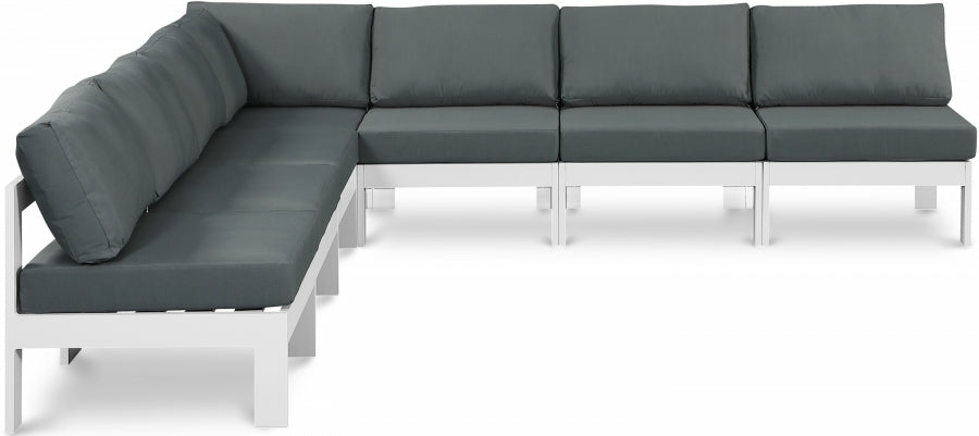 Nizuc Aluminum Modular 7Pc Sectional Living Room Grey