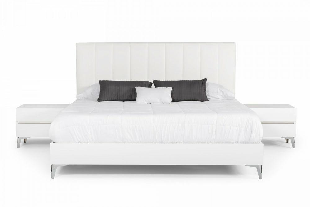 Nova Domus Angela – Italian Modern White Eco Leather Bedroom Set Bedroom Room