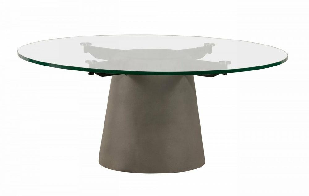 Nova Domus Essex – Contemporary Concrete, Metal And Glass Coffee Table Coffee Table