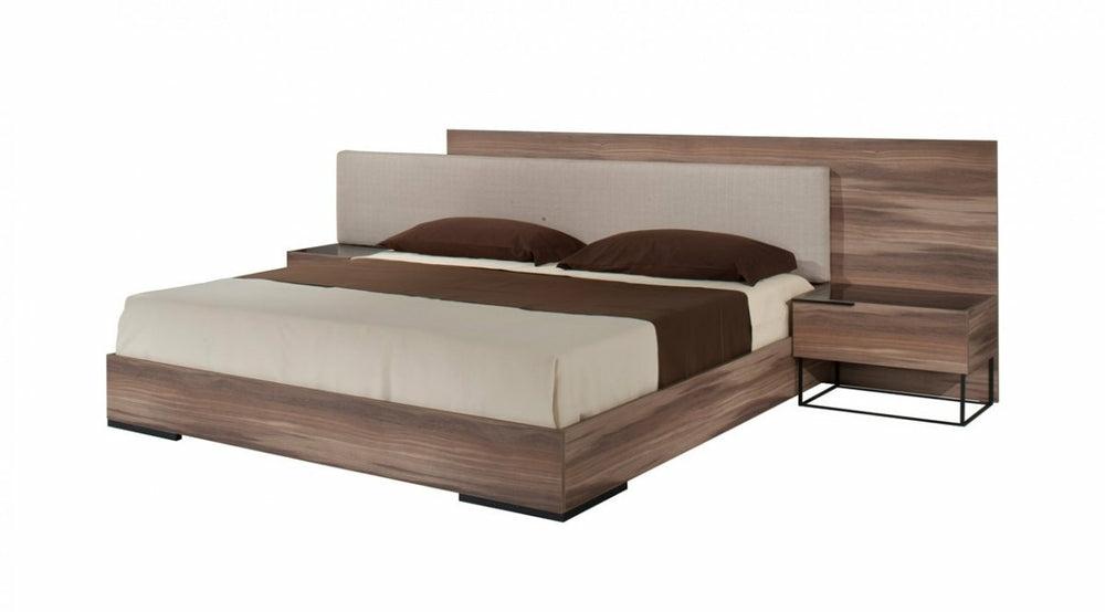 Nova Domus Matteo – Italian Modern Walnut & Fabric Bed Bedroom Room