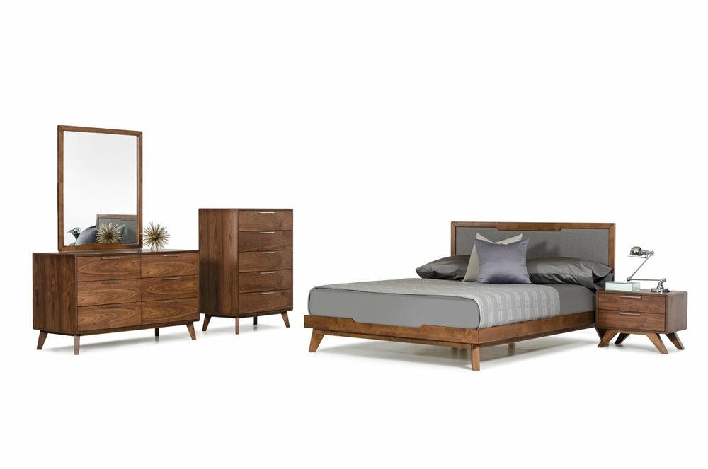 Nova Domus Soria Modern Grey & Walnut Bed Bedroom Room