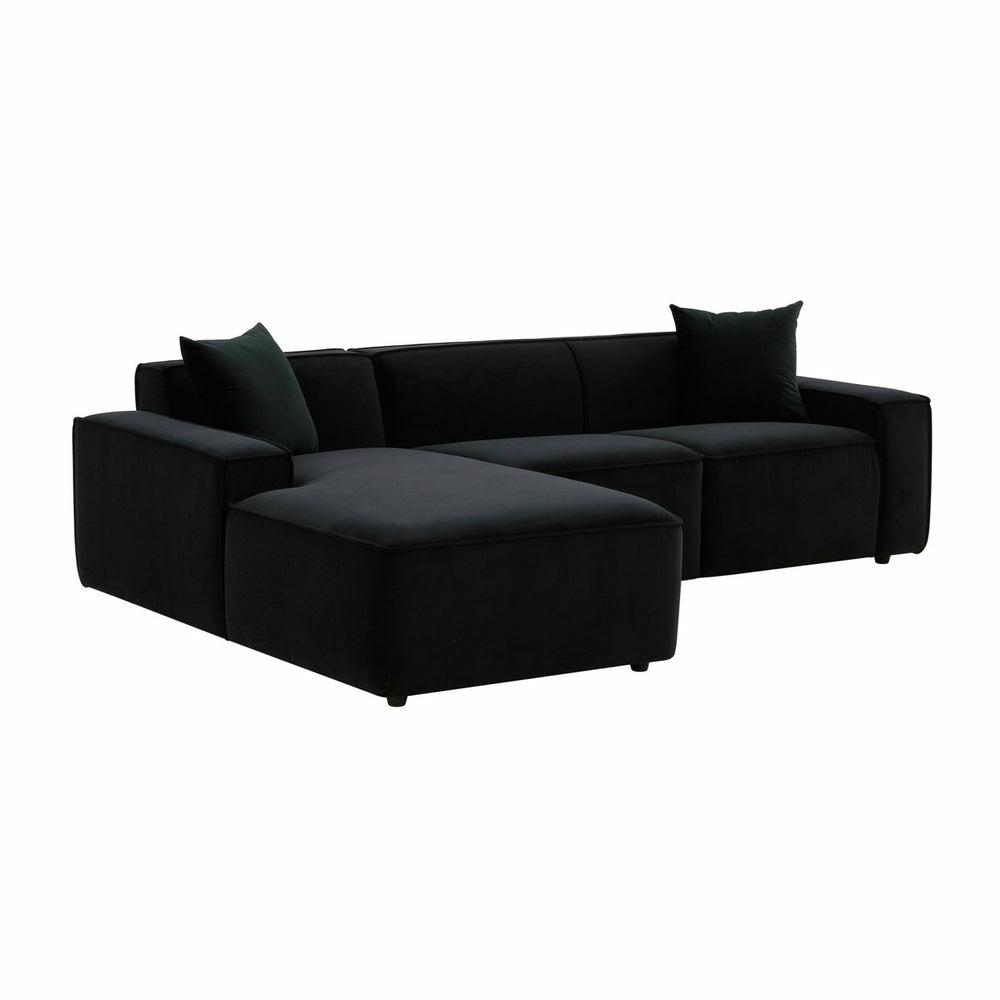 Olafur Black Velvet Sectional – Laf Living Room