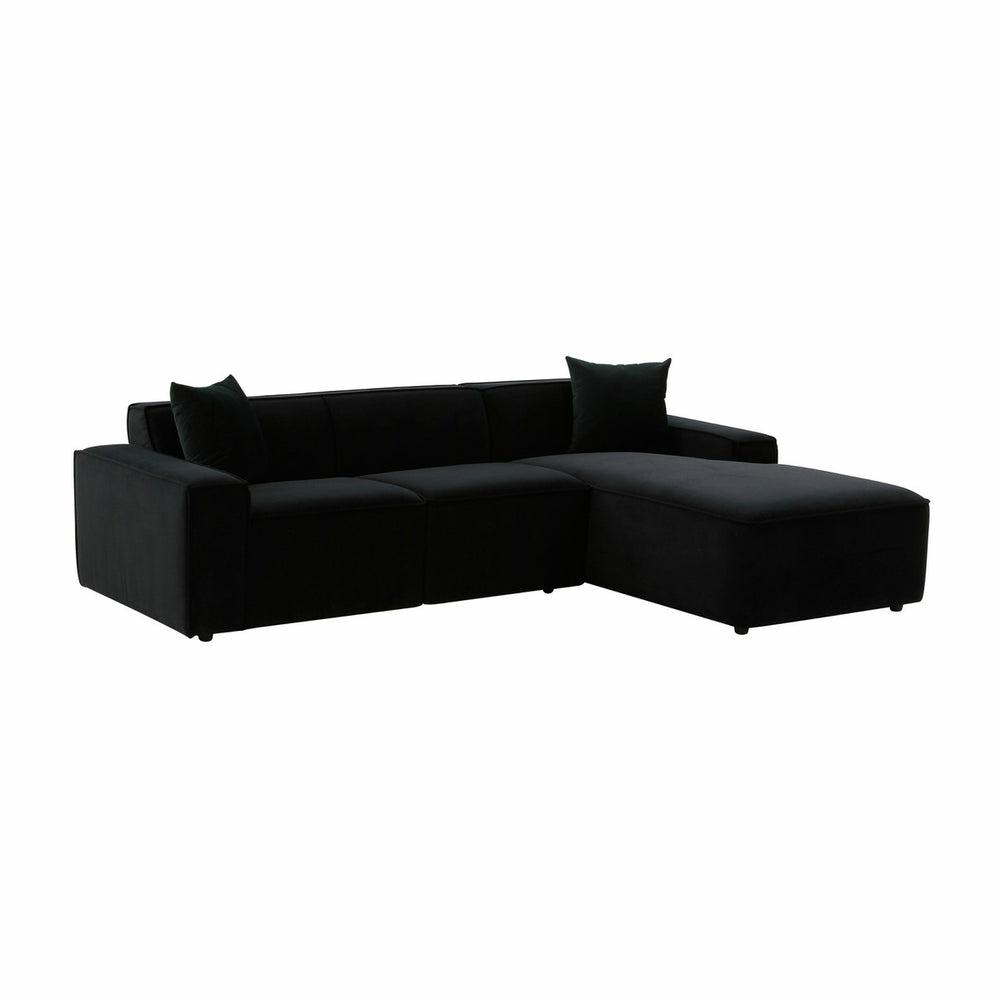 Olafur Black Velvet Sectional – Raf Living Room