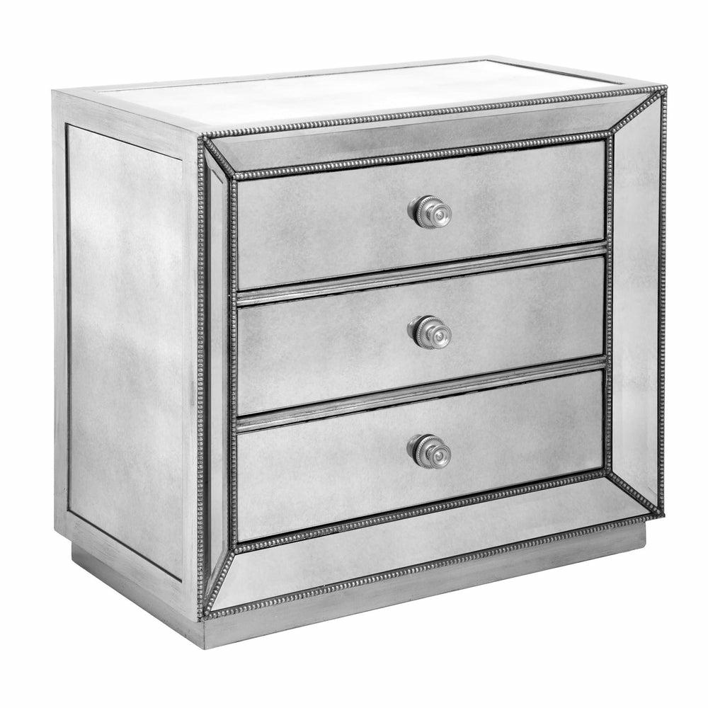 Omni Mirrored 3 Drawer Nightstand Bedroom Room