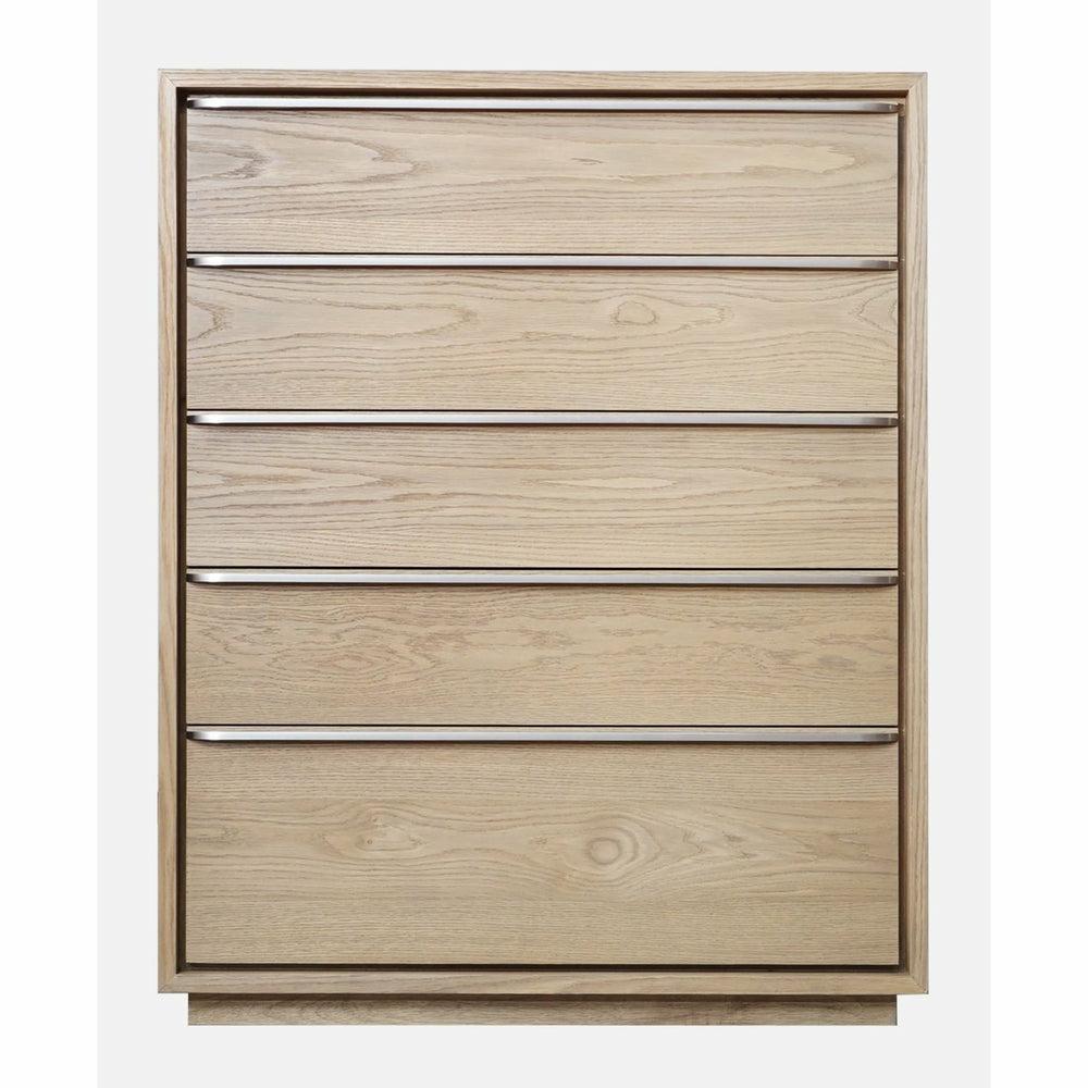 One Coastal Modern Five Drawer Chest In Bisque Bedroom Room