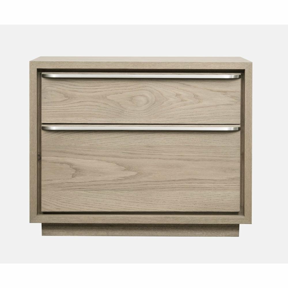 One Coastal Modern Two Drawer Usb-Charging Nightstand In Bisque Bedroom Room