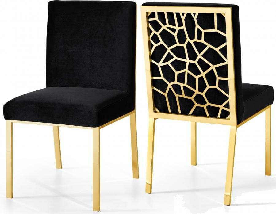 Opal Velvet Dining Chair Gold – Set Of 2 Dining Chairs Black