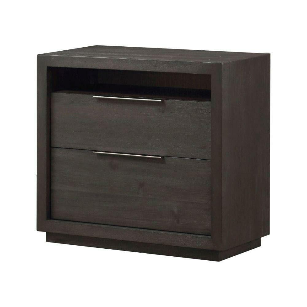 Oxford Two Drawer Nightstand In Basalt Grey Bedroom Room