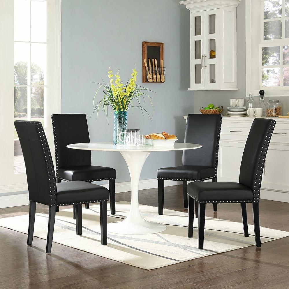 Parcel Dining Faux Leather Side Chair Dining Chairs Black