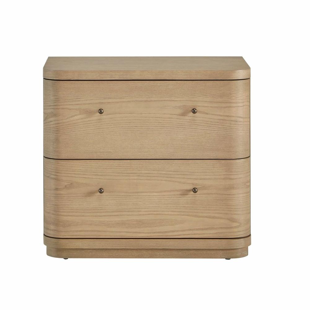 Penny Two Drawer White Ash Nightstand In Buff Cream Bedroom Room