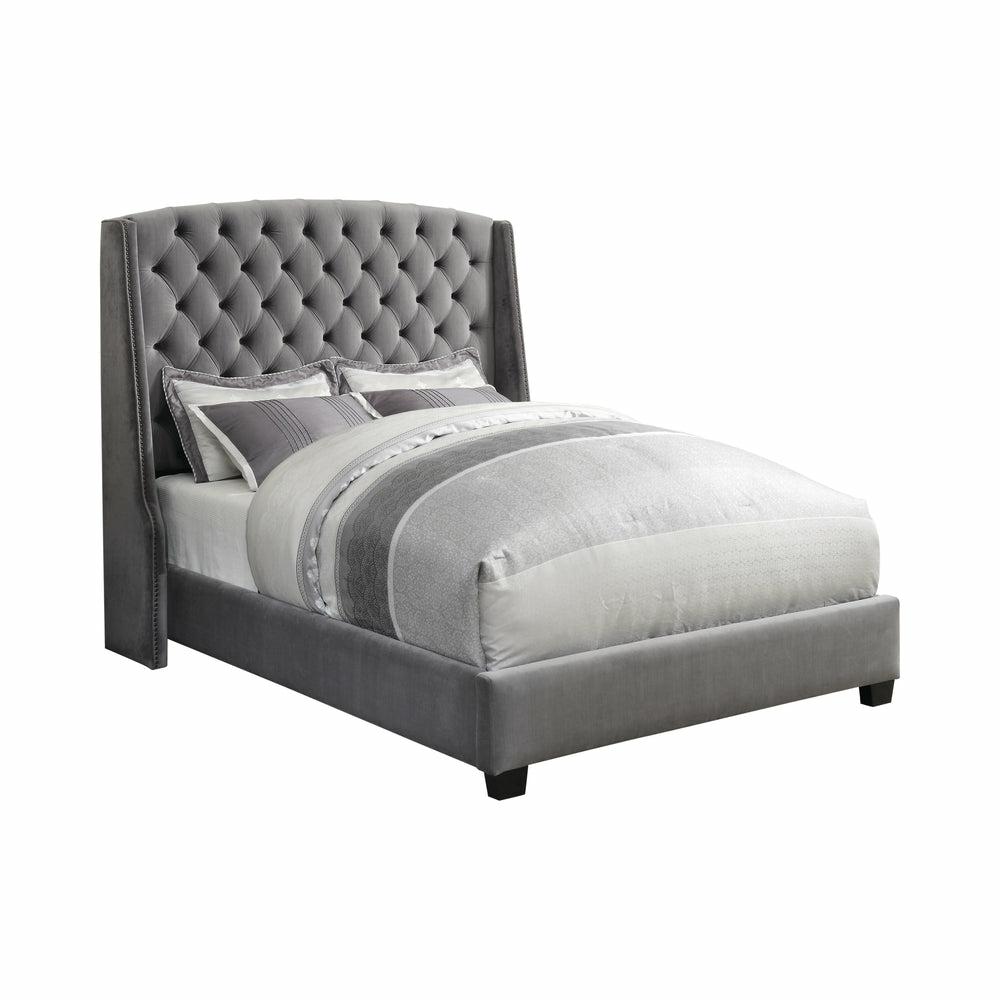 Pissarro Tufted Upholstered Bed Grey Bedroom Room