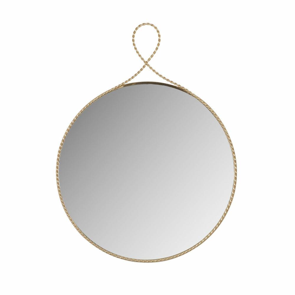 Ravina Braided Brass Round Wall Mirror Home Decor