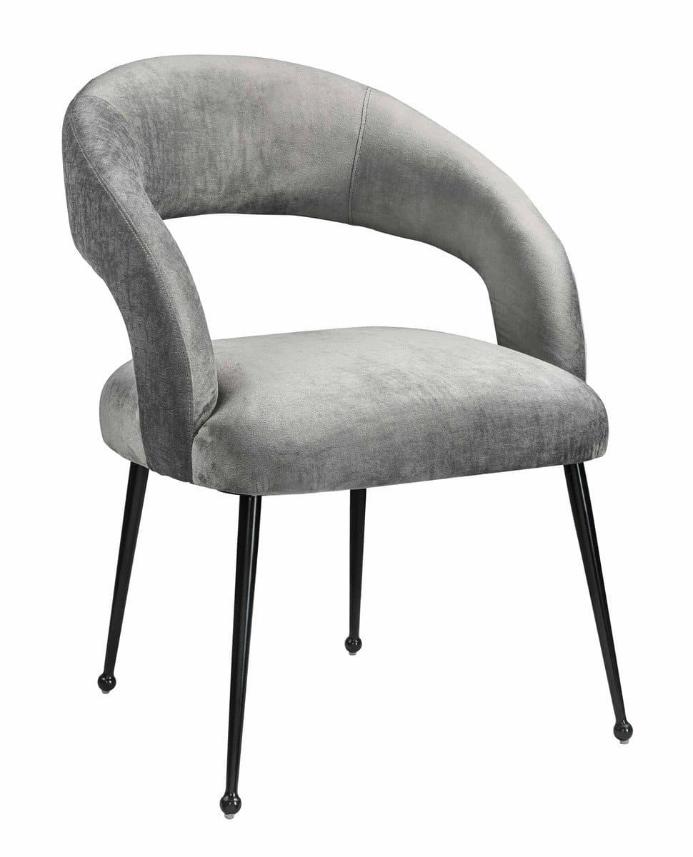 Rocco Slub Grey Dining Chair Dining Chairs